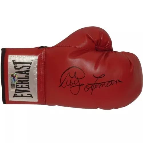 George Foreman Boxing Autographed Signed Red Boxing Glove JSA Witnessed Certified