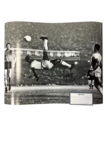 Pele Team Autographed Soccer Signed 16x20 Bicycle Kick Photo Steiner Certified