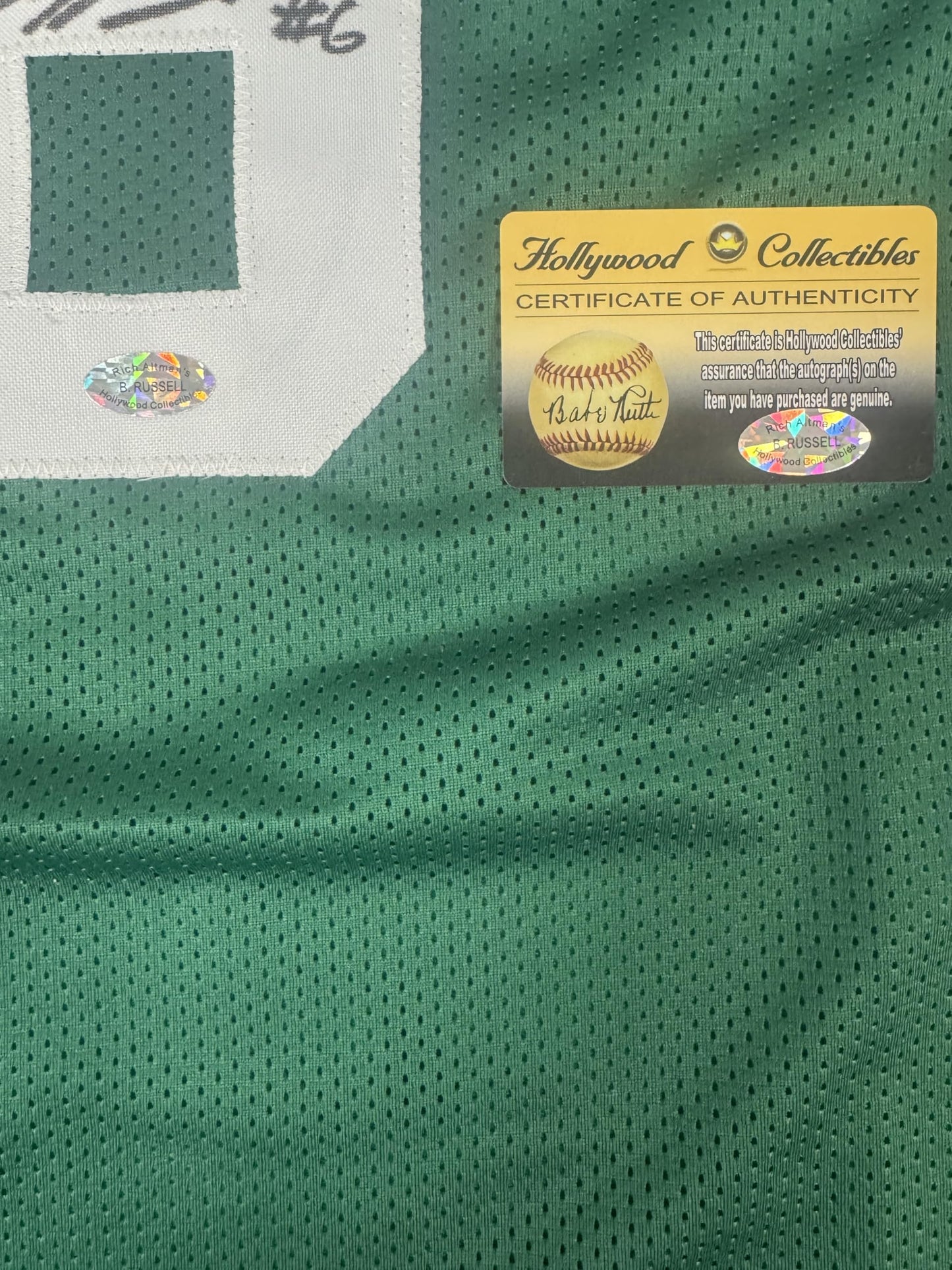 Bill Rusell Boston Celtics Autographed Jersey Hollywood Collectibles Certified